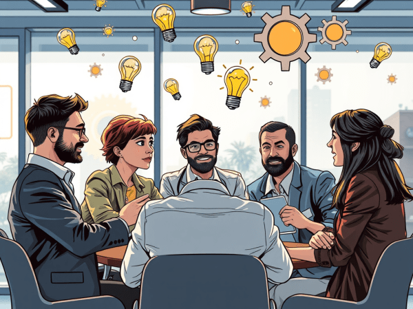 Open Innovation ecosystem — internal teams collaborating with external partners, universities and startups